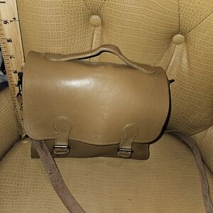 Express Tan Leather Crossbody Bag